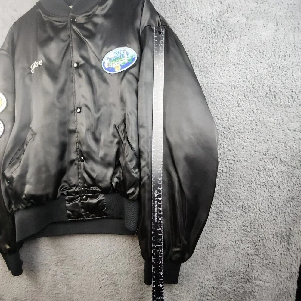 Vintage Satin Bomber Jacket Mens 2XL Quilt Lined 90's USA Made‎ Bassmasters Ohio